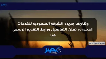 وظائف جديدة الشركة السعودية للخدمات المحدودة تعلن التفاصيل ورابط التقديم الرسمي هنا